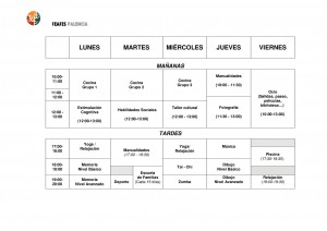 HORARIO DE ACTIVIDADES CURSO 2016-2017